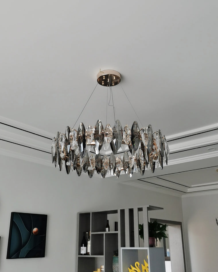 WOMO Lustre Luxe Rond Cristal Fumé-WM2187