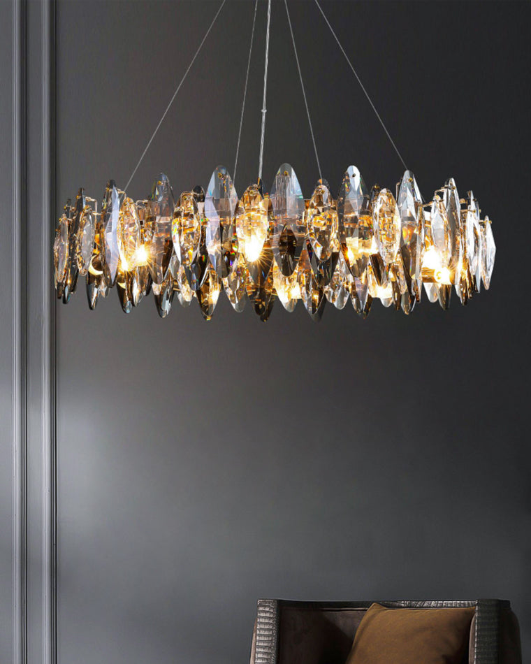 WOMO Lustre Luxe Rond Cristal Fumé-WM2187