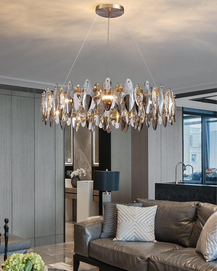 WOMO Lustre Luxe Rond Cristal Fumé-WM2187