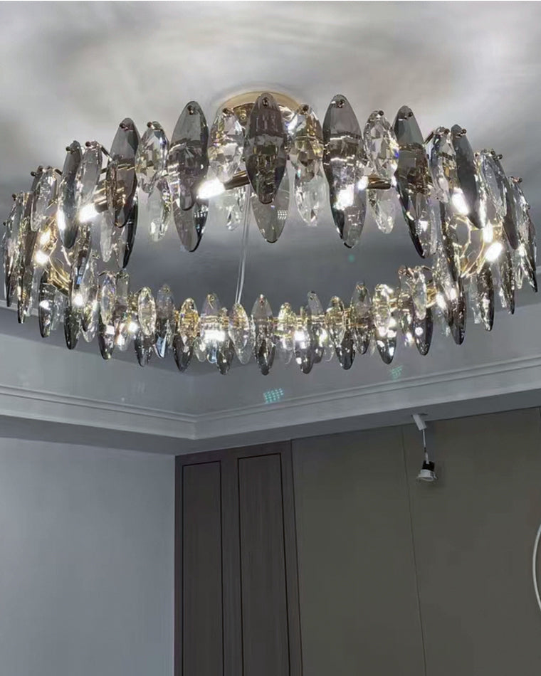 WOMO Lustre Luxe Rond Cristal Fumé-WM2187