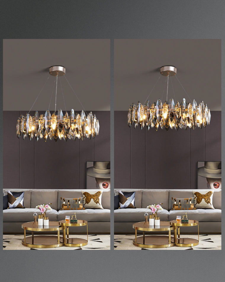 WOMO Lustre Luxe Rond Cristal Fumé-WM2187
