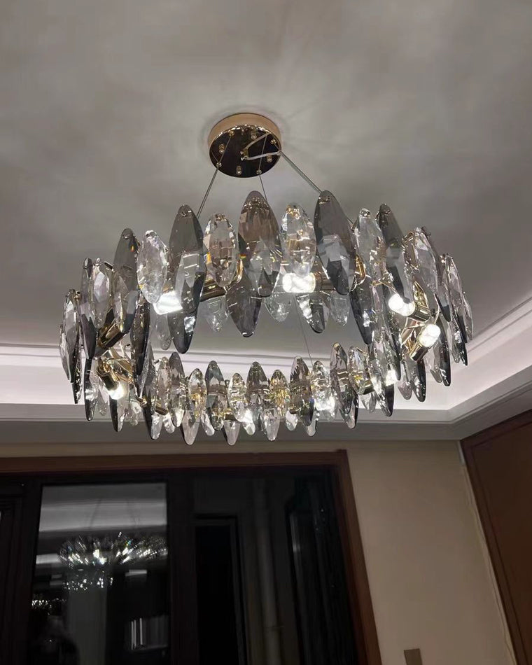 WOMO Lustre Luxe Rond Cristal Fumé-WM2187