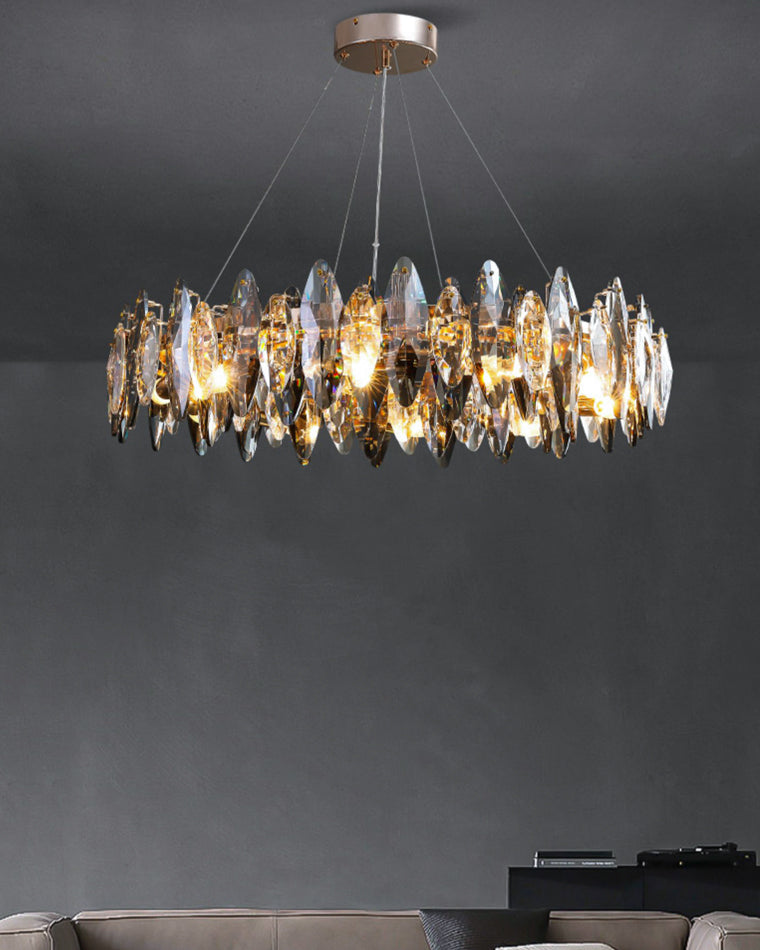 WOMO Lustre Luxe Rond Cristal Fumé-WM2187