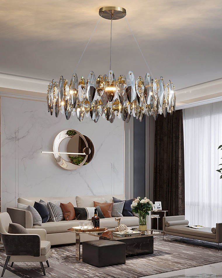 WOMO Lustre Luxe Rond Cristal Fumé-WM2187
