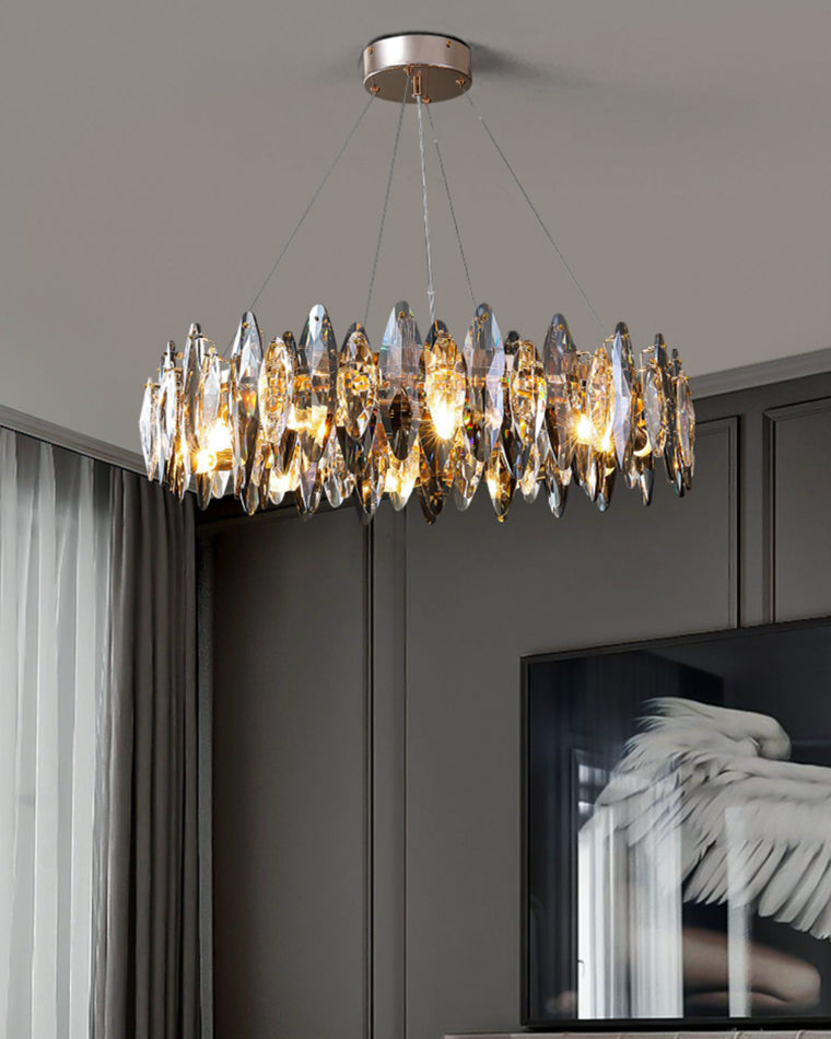 WOMO Lustre Luxe Rond Cristal Fumé-WM2187