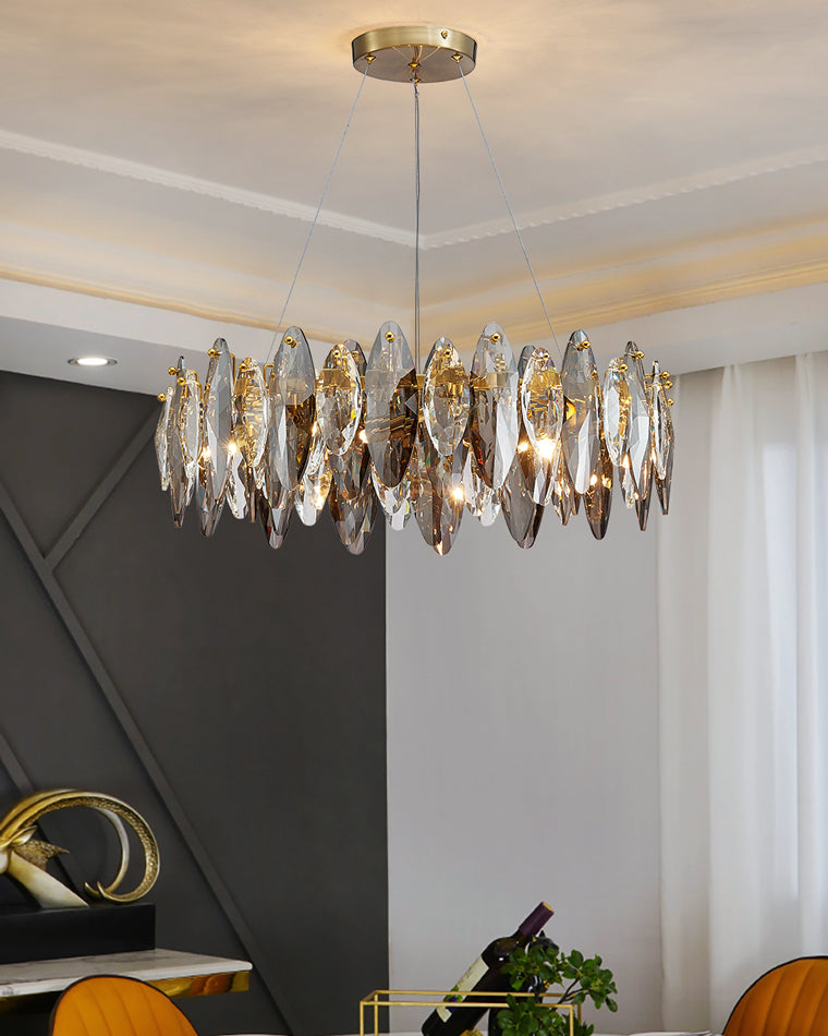 WOMO Lustre Luxe Rond Cristal Fumé-WM2187