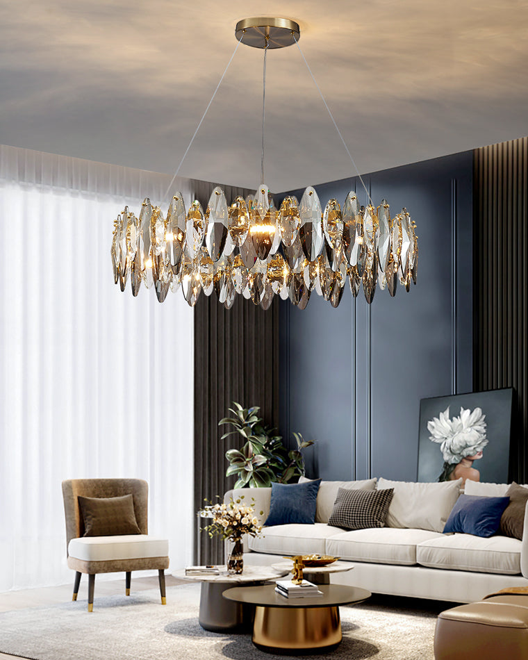 WOMO Lustre Luxe Rond Cristal Fumé-WM2187