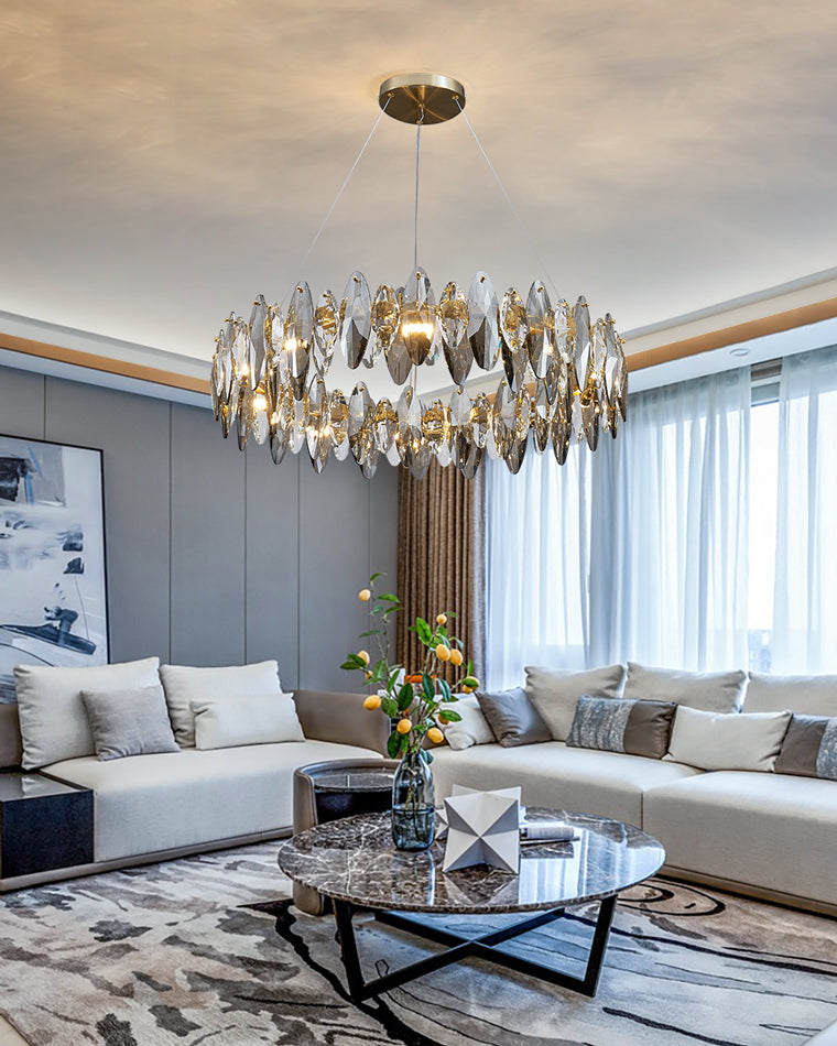 WOMO Lustre Luxe Rond Cristal Fumé-WM2187