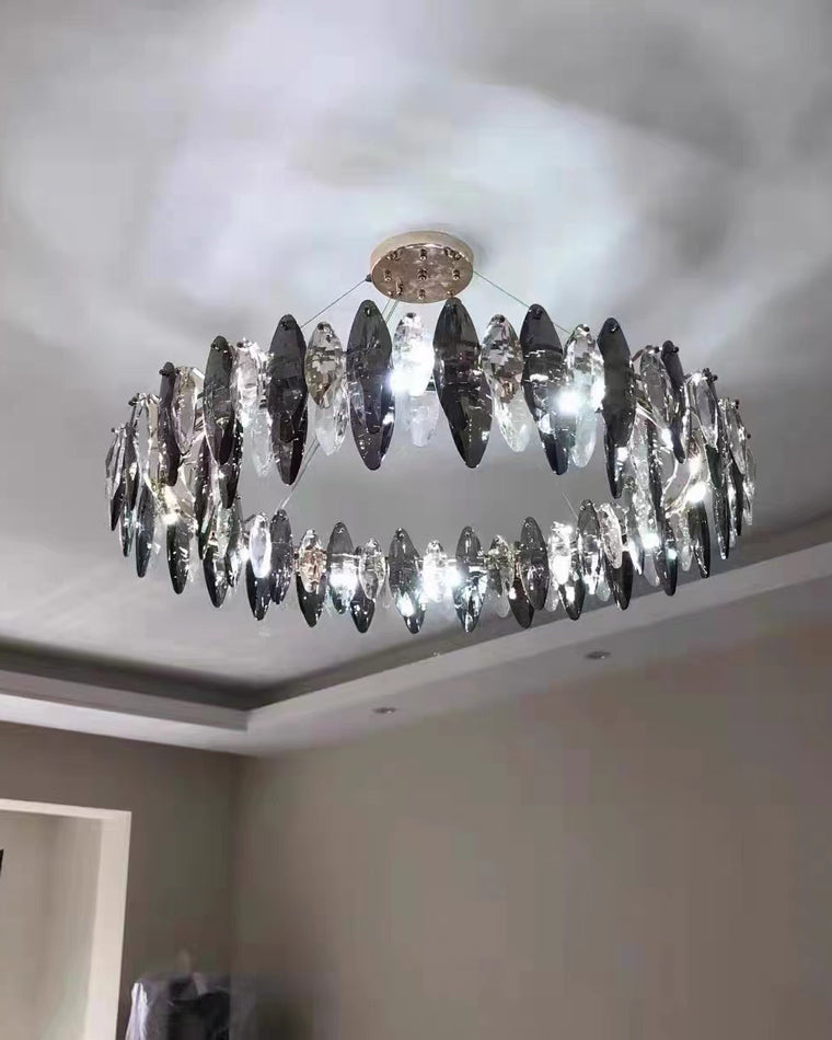 WOMO Lustre Luxe Rond Cristal Fumé-WM2187