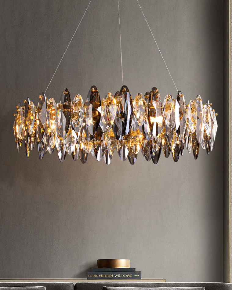 WOMO Lustre Luxe Rond Cristal Fumé-WM2187