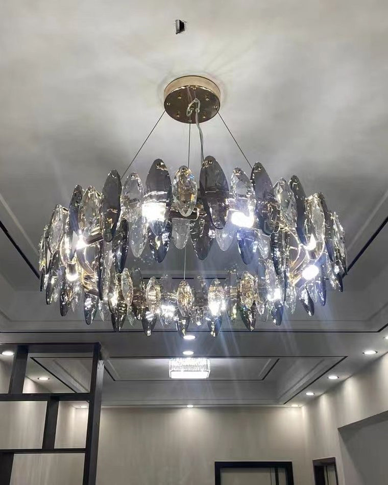 WOMO Lustre Luxe Rond Cristal Fumé-WM2187