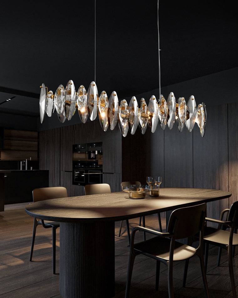 WOMO Lustre Lineaire Cristal Fumée Moderne-WM2188