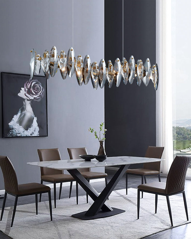 WOMO Lustre Lineaire Cristal Fumée Moderne-WM2188