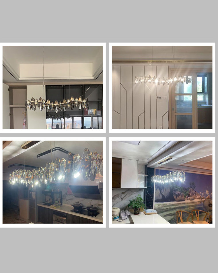 WOMO Lustre Lineaire Cristal Fumée Moderne-WM2188