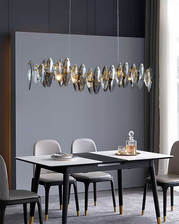 WOMO Lustre Lineaire Cristal Fumée Moderne-WM2188