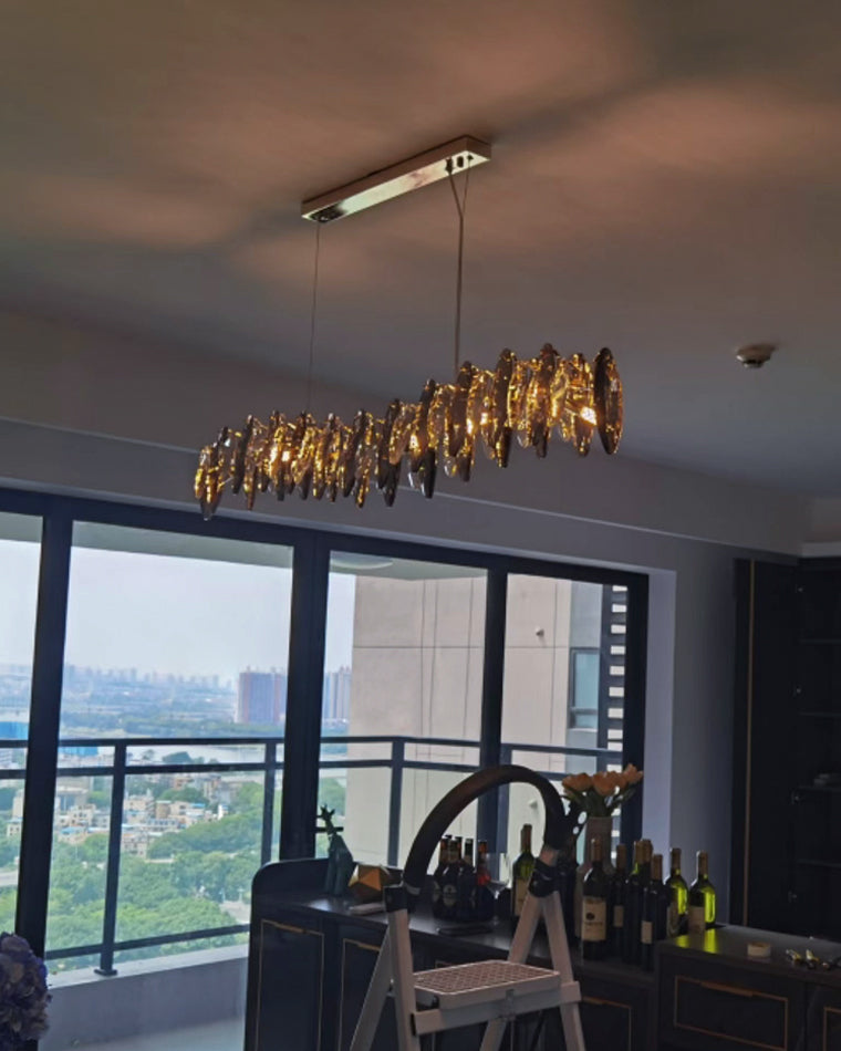 WOMO Lustre Lineaire Cristal Fumée Moderne-WM2188