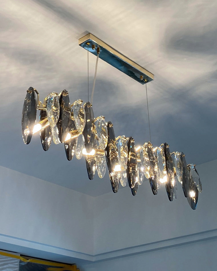 WOMO Lustre Lineaire Cristal Fumée Moderne-WM2188
