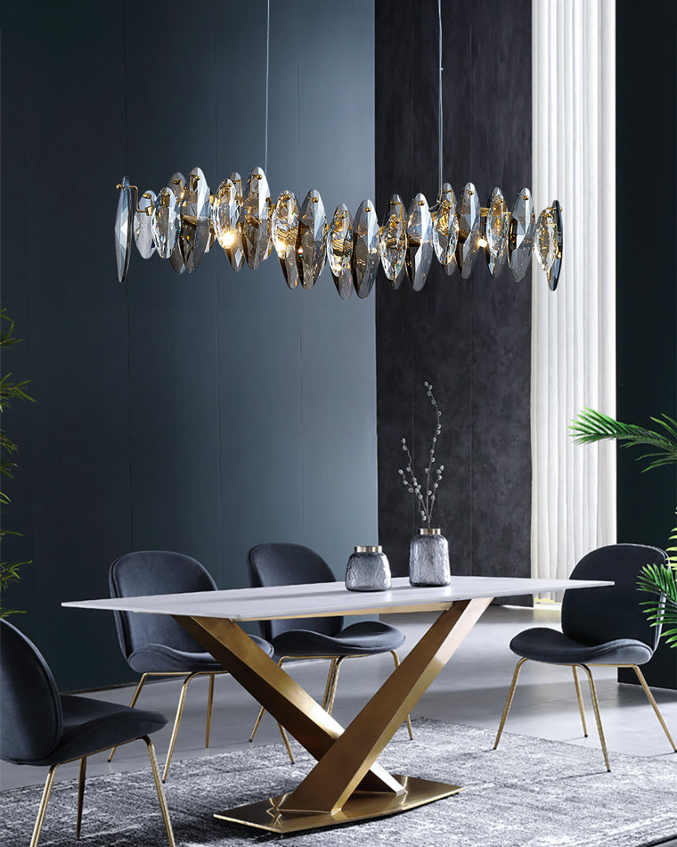 WOMO Lustre Lineaire Cristal Fumée Moderne-WM2188