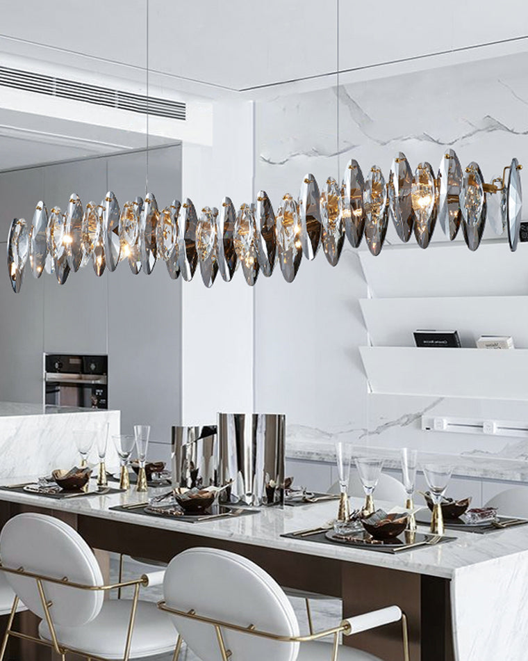WOMO Lustre Lineaire Cristal Fumée Moderne-WM2188