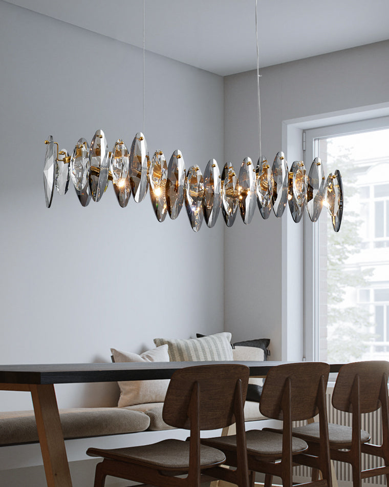 WOMO Lustre Lineaire Cristal Fumée Moderne-WM2188