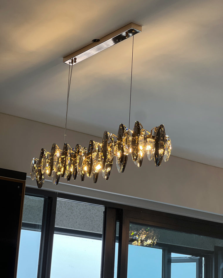 WOMO Lustre Lineaire Cristal Fumée Moderne-WM2188