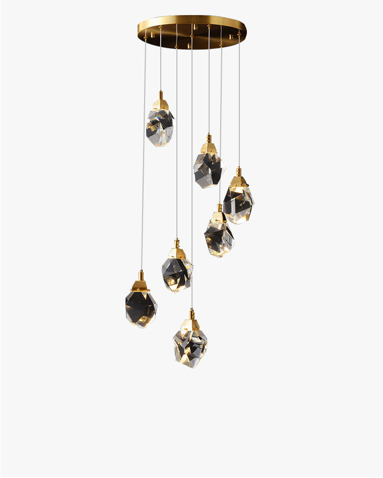 WOMO Lustre Cristal Doré Plusieurs Ampoules-WM2189