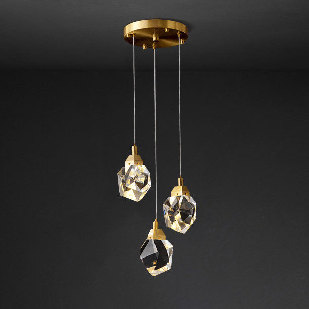 WOMO Lustre Cristal Doré Plusieurs Ampoules-WM2189