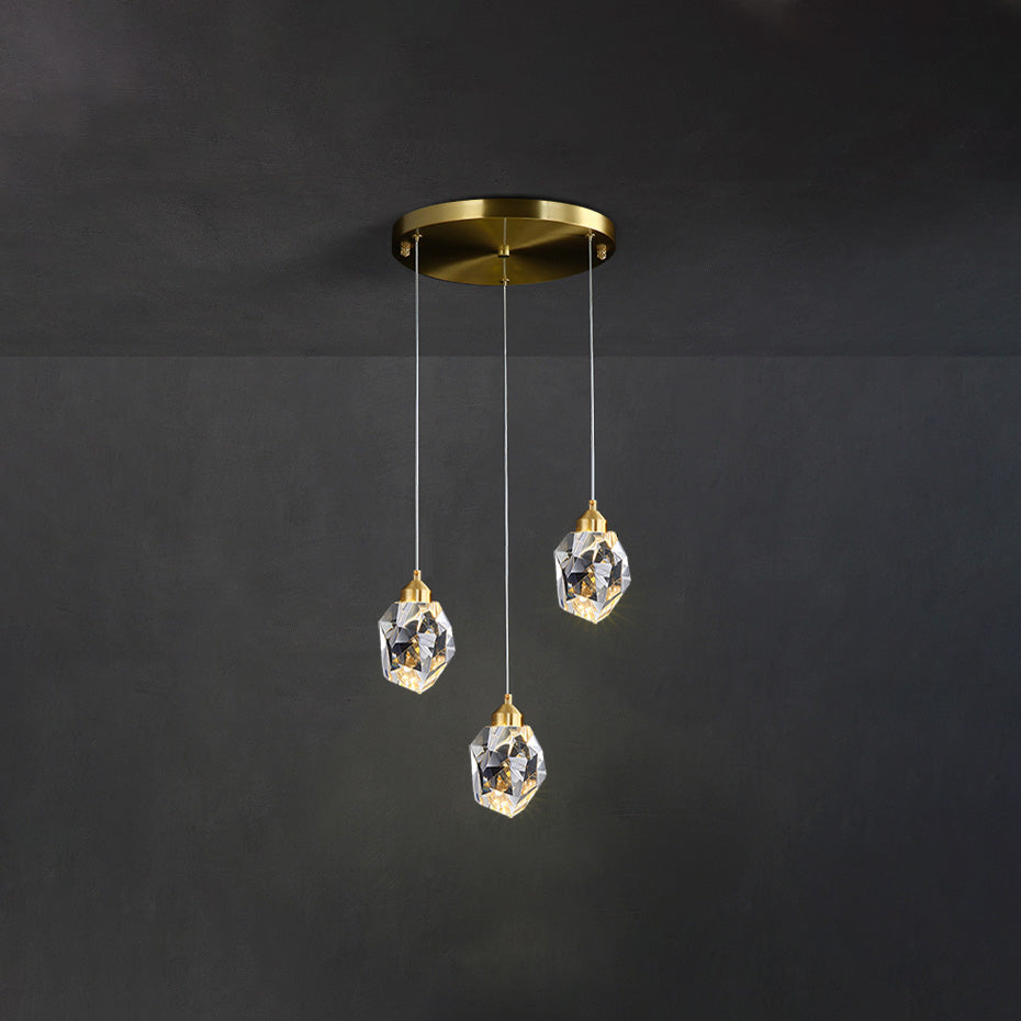 WOMO Lustre Cristal Doré Plusieurs Ampoules-WM2189