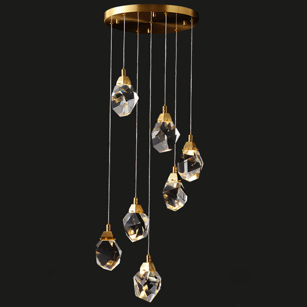 WOMO Lustre Cristal Doré Plusieurs Ampoules-WM2189