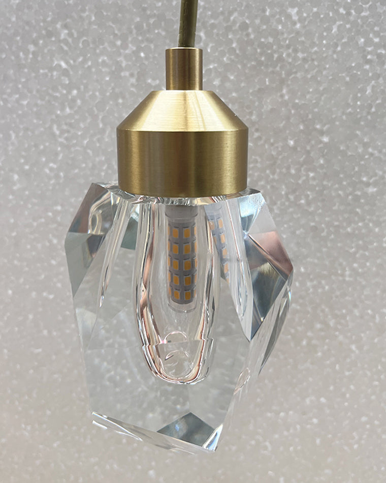 WOMO Lustre Cristal Doré Plusieurs Ampoules-WM2189
