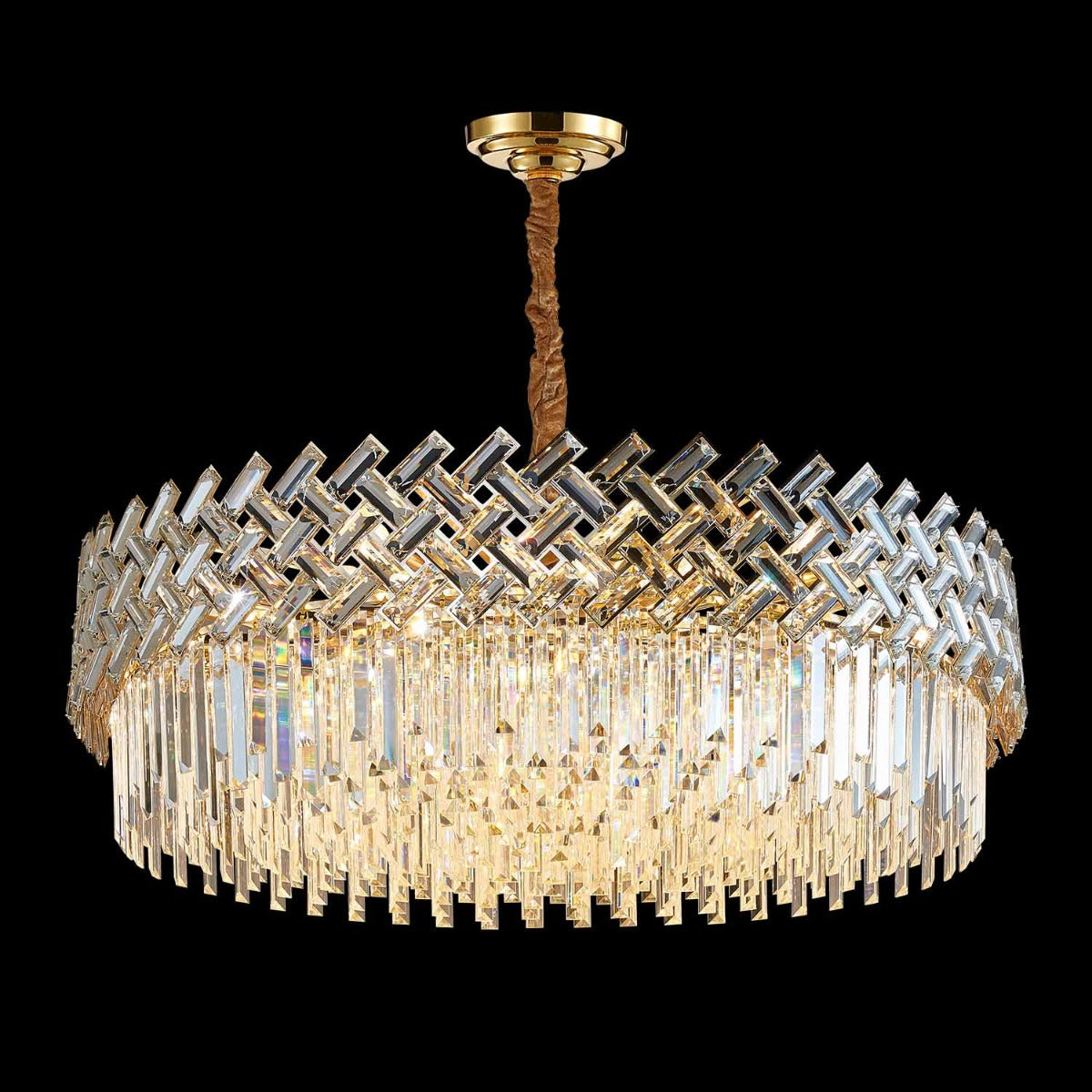 WOMO Lustre Rond Cristal Doré-WM2190