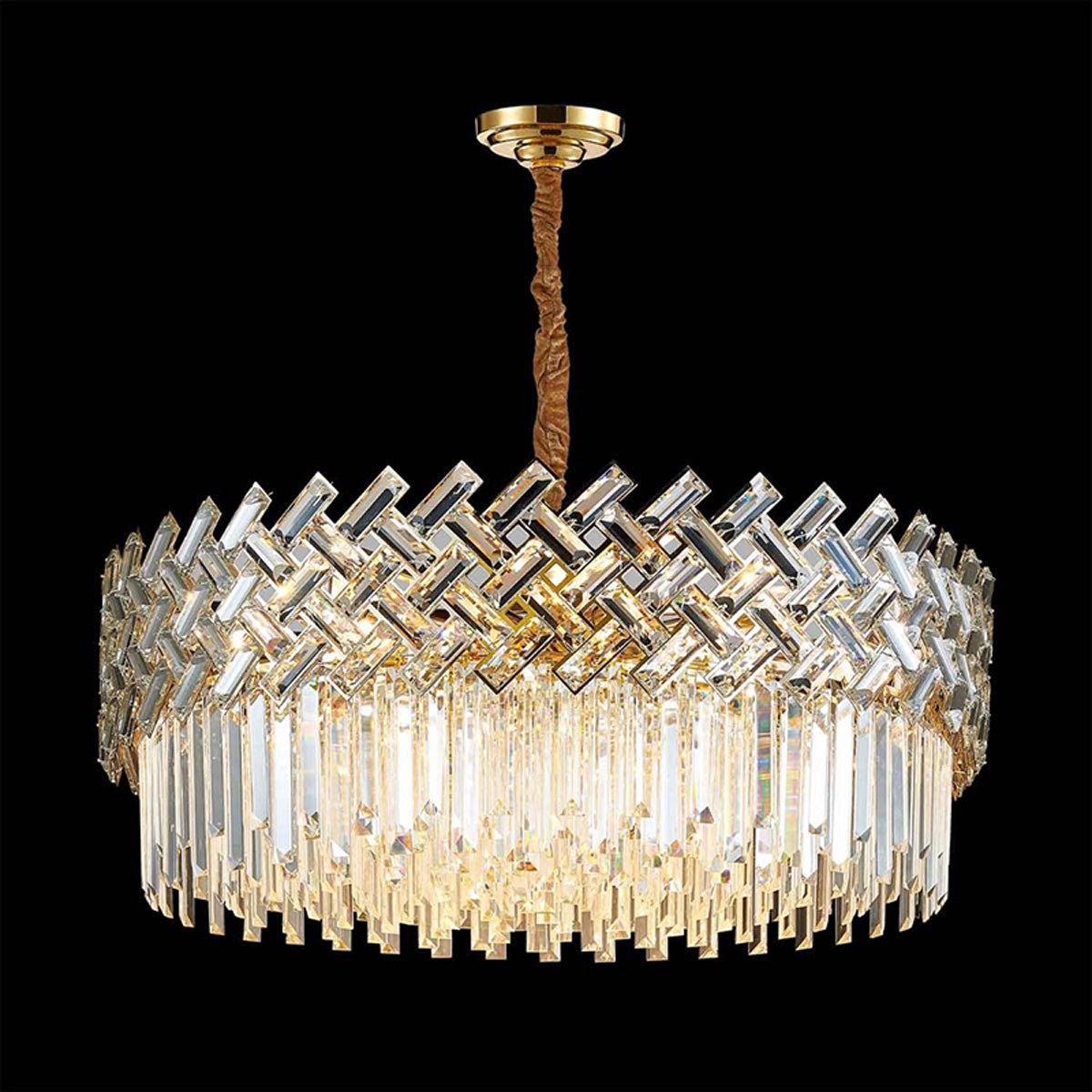 WOMO Lustre Rond Cristal Doré-WM2190