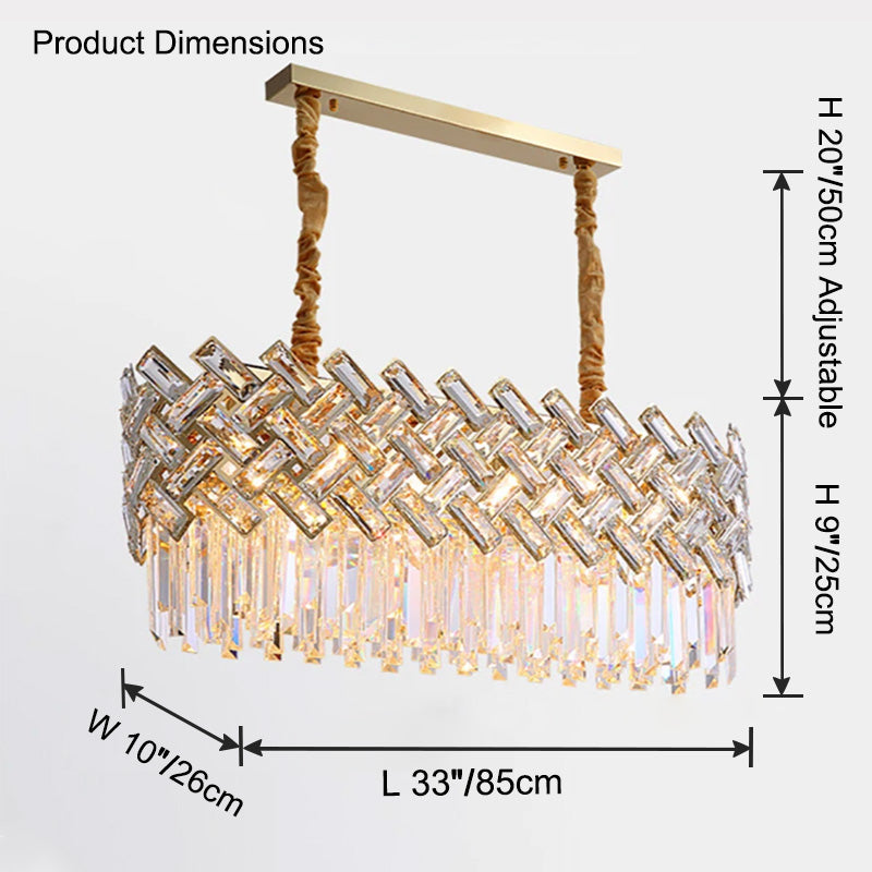 WOMO Lustre Rond Cristal Doré-WM2190