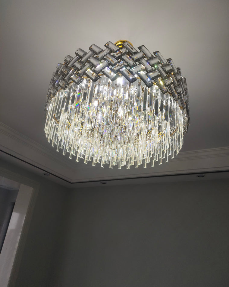 WOMO Lustre Rond Cristal Doré-WM2190