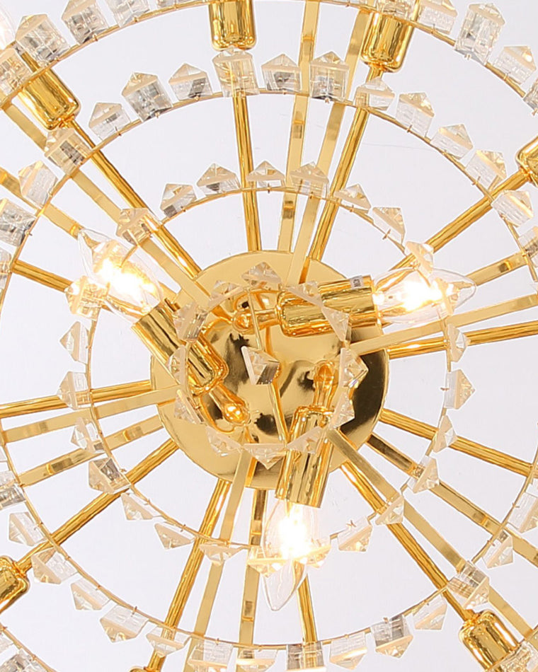 WOMO Lustre Rond Cristal Doré-WM2190