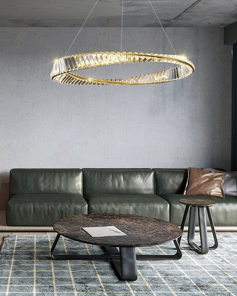 WOMO Crystal Circle Chandelier for Living Room - WM2191