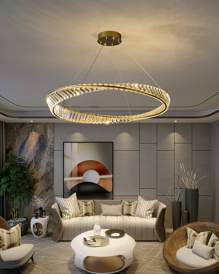 WOMO Crystal Circle Chandelier for Living Room - WM2191