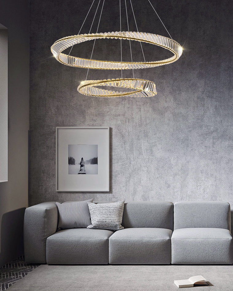 WOMO Crystal Circle Chandelier for Living Room - WM2191