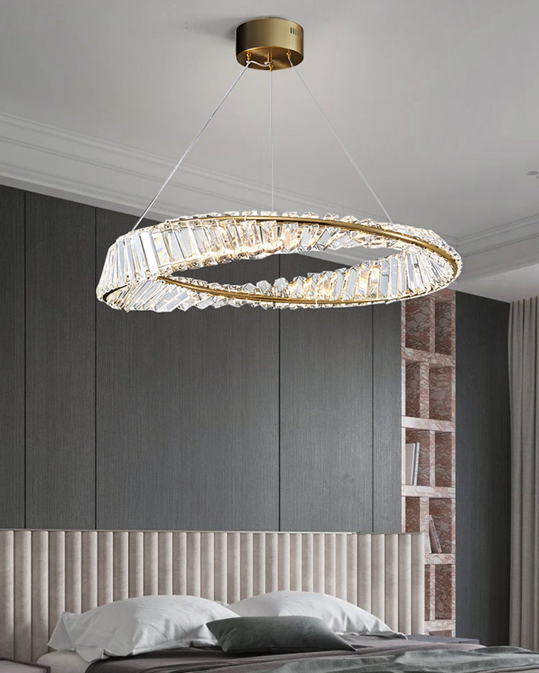 WOMO Crystal Circle Chandelier for Living Room - WM2191
