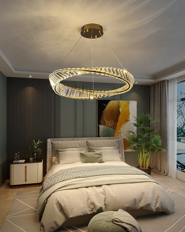 WOMO Crystal Circle Chandelier for Living Room - WM2191
