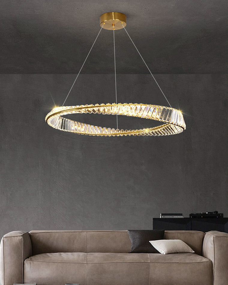 WOMO Crystal Circle Chandelier for Living Room - WM2191