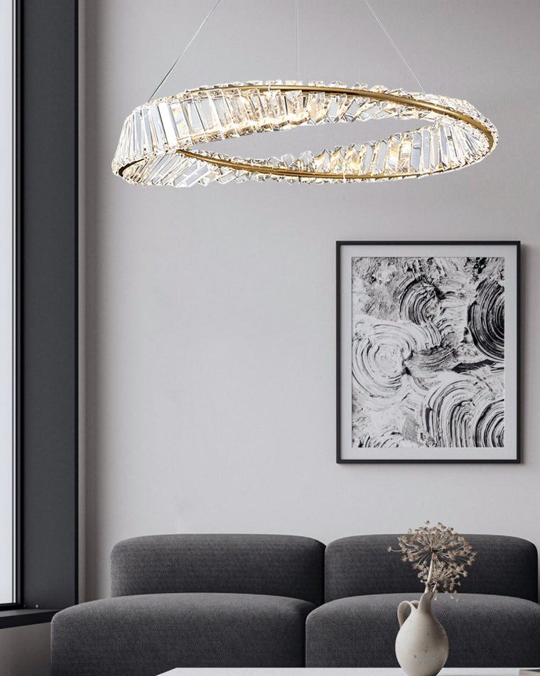 WOMO Crystal Circle Chandelier for Living Room - WM2191