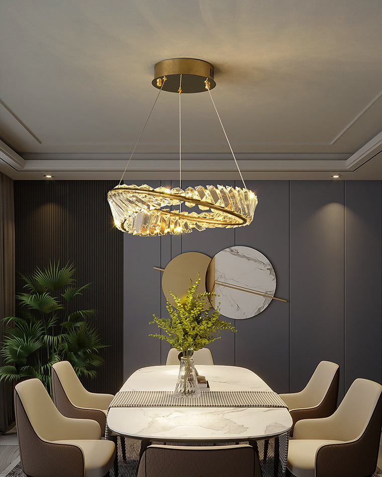 WOMO Crystal Circle Chandelier for Living Room - WM2191