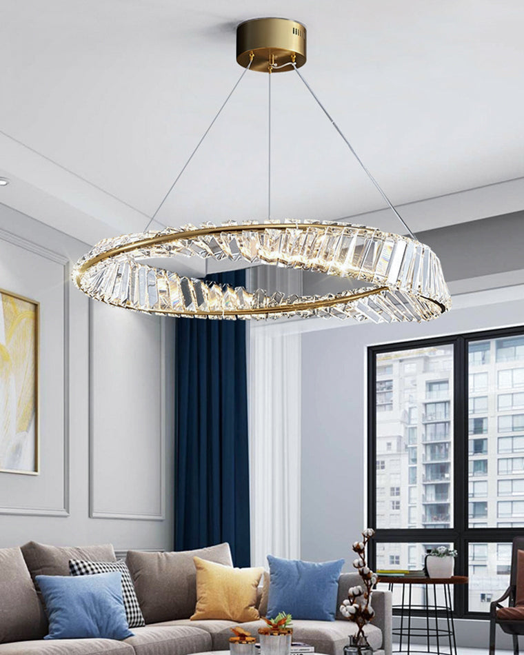 WOMO Crystal Circle Chandelier for Living Room - WM2191