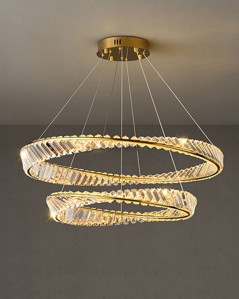 WOMO Crystal Circle Chandelier for Living Room - WM2191