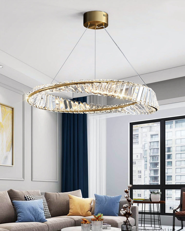 WOMO Crystal Circle Chandelier for Living Room - WM2191
