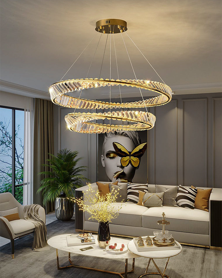 WOMO Crystal Circle Chandelier for Living Room - WM2191