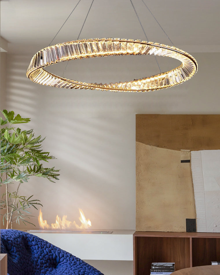 WOMO Crystal Circle Chandelier for Living Room - WM2191