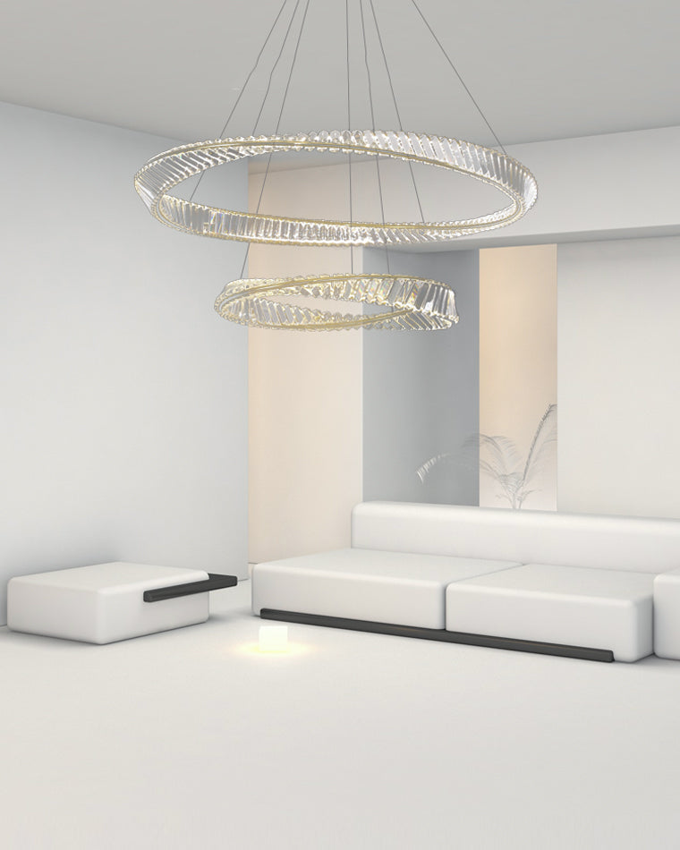WOMO Crystal Circle Chandelier for Living Room - WM2191