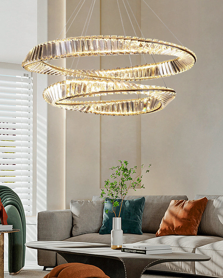 WOMO Crystal Circle Chandelier for Living Room - WM2191